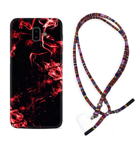 Samsung J6 Plus J7 Prime J7 Pro M20 Kılıf Boyun Asklı Rasta Silikon Red Smoke 1745