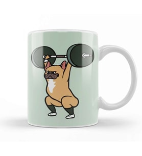 The Snatch Weightlifting French Bulldog Kupa Bardak Porselen