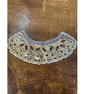 ALTIN SARI PAYETLİ DİKİŞ AKSESUARI APLİKE 26X12 CM