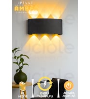 Şerit LED Pilli Siyah Kasa Haiti Aplik Banyo Salon Ayna Üstü Led Aydınlatma Amber