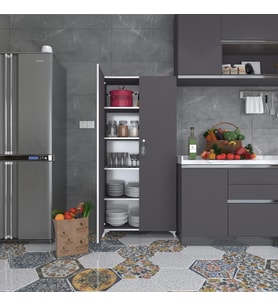 Kenzlife 2 kapılı dolap çilem 188*090*032 gri kilitli ayaklı banyo mutfak ofis kitaplık ayakkabılık kiler (Karışık)