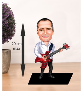 KİŞİYE ÖZEL KARİKATÜR elektro gitarist adam BİBLOSU
