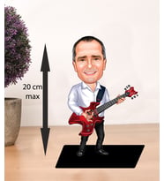 KİŞİYE ÖZEL KARİKATÜR elektro gitarist adam BİBLOSU