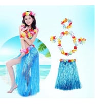 Nessiworld  Luau Aloha Hawaii Partisi  Etek Taç ve Bileklik Seti Mavi (Krem)