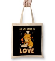 Cute & Funny All You Knead Is Love Cat Kneading Bez Çanta Uzun Saplı