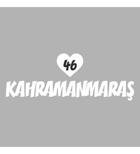 Kalpli 46 Kahramanmaraş Araba Sticker siyah 20x15 CM (Beyaz)