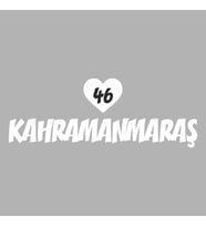 Kalpli 46 Kahramanmaraş Araba Sticker siyah 20x15 CM (Beyaz)