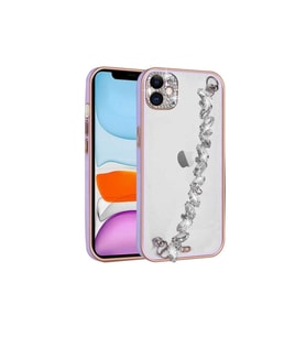 Apple iPhone 11 Uyumlu Kılıf Taş Süslemeli Kamera Korumalı El Tutamaçlı Zore Blazer Kapak (Lila)