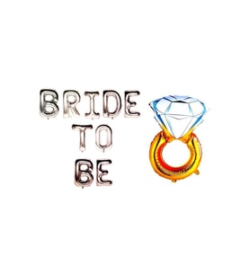 ÇITIPITISTORE YÜZÜKLÜ BRİDE TO BE GÜMÜŞ SET BALON