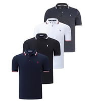 DÖRTLÜ SET T8594 DEWBERRY ERKEK T-SHIRT-SİYAH-BEYAZ-LACİVERT-ANTRASİT (Karışık)