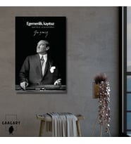 Tekli Dikey Kanvas Makam Panosu Atatürk Sözleri Egemenlik, kayıtsız şartsız ulusundur.