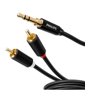 Philips SWR2121B/93 2 Metre 3.5mm Stereo 2 RCA AUX Ses Kablosu