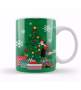 Olive Oyl Around The Christmas Tree Popeye Kupa Bardak Porselen