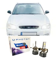 Hyundai Accent Milenyum Led Xenon Uzun + Kısa Far Ampulü H4 Mono Yeni Seri Beyaz 1999-2006