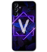 Galaxy A15 Kılıf HD Desen Baskılı Kılıf - Dark Neon Yaprak V Harfi