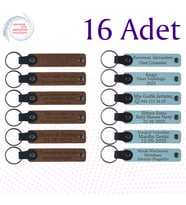 A Kahve & Gök Mavi, Yaz Kampı Macerasına Hatıra, 16’lı Set, İsim Yazılı Anlamlı Deri Hediyelik