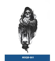 MXQB-001 ORTA BOY GAZ LAMBALI KURUKAFA DESEN GEÇİCİ DÖVME-TATTO