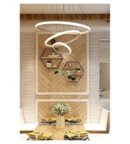 Rings Modern Tasarım Eskitme Renk - Yatak Odası - Salon - Çocuk Odası - Mutfak Beyaz Led 3 Lü Avize