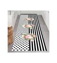 Rovigo Home Dijital Baskı Yıkanabilir Kaymaz Taban Salon Halısı RVG0662 (Siyah)