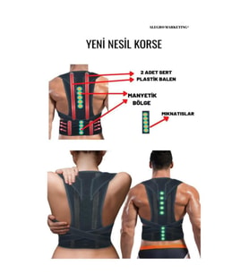 Ortopedik Dik Duruş Korsesi Balenli Manyetik Kamburluk Önleyici Korse Erkek Sırt Korsesi