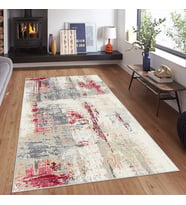 Renkli Batik Desen Renk Geçişli Yıkanabilir Kaymaz Taban Leke Tutmaz Modern Salon Halısı ve Yolluk (Çok Renkli)
