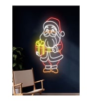 Noel Baba Figürlü Yılbaşı Temalı Neon Tabela