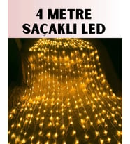 4 Metre Icicle Şelale Led Yılbaşı Perde Işık Sıcak Ambiyans