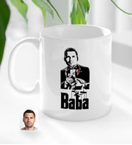 BK Gift Kişiye Özel Babalar Günü Hediyesi Godfather Baba Tasarımlı Kupa Bardak-2 (Beyaz)