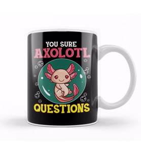 Cute & Funny You Sure Axolotl Questions Fish Pun Kupa Bardak Porselen