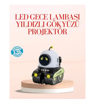 Mey İthalat® Robot Tasarımlı Bluetooth Hoparlörlü Yıldızlı Gökyüzü Projektör