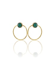 Kadir Jewellery 22 Ayar Altın Kaplama Kadın Halka Küpe -El İşçiliği Ve Hipoalerjenik Küpe (K.Yeşil)