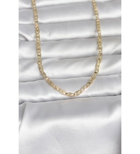 CM 14K Gold Renk Lazer Kesim Zincirli Model 60 cm Kadın Kolye TJ-BKO10981