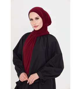 Bordo Pratik Hazır Geçmeli Tesettür Bone Sandy Boyunluklu Çıtçıtlı 2505_16