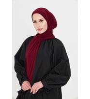Bordo Pratik Hazır Geçmeli Tesettür Bone Sandy Boyunluklu Çıtçıtlı 2505_16