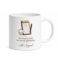 Restoran Şef Garsonuna Müşteri Memnuniyeti Sipariş Adisyon Baskılı Kupa Bardak Hediye