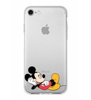 Apple iPhone SE 2020 Uyumlu Kapak Mickey Mouse Tasarımlı Şeffaf Silikon Kılıf