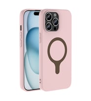 Lexroo iPhone 14 Pro Max Kılıf M-Safe Şarj Özellikli Aris Silikon Kılıf - Açık Pembe