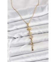 316L Çelik Zincir Gold Renk Güneş ve Enerji Model Kadın Y Kolye - TJ-BKO10668