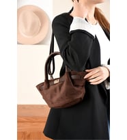 Yeni Sezon Kilit Detaylı Süet&Nubuk Uzun Askılı Trend Mini Çanta (14x27) (Acı Kahve)
