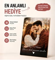 Kişiye Özel Fotoğraf ve Benim Eksik Parçam Sendin Baskılı 99 Parçalı A4 Boyut Puzzle Yapboz