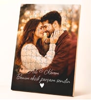 Kişiye Özel Fotoğraf ve Benim Eksik Parçam Sendin Baskılı 99 Parçalı A4 Boyut Puzzle Yapboz