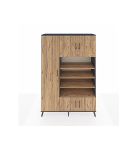 Hyperion Gardrop 10 Raflı 5 Kapaklı 132x44x195 Antrasit-Çam