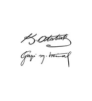 Gazi M.Kemal Atatürk Imza Sticker Oto Sticker Siyah 15 Cm