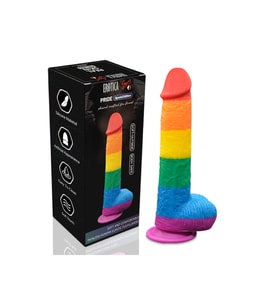 Special Edition Dildo 22.5 CM - Gökkuşağı Renkli Silikon Ultra Realistik Yapay Penis Vibrator