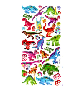 Sticker Kabartmalı Stiker Defter, Planlayıcı Etiket (limlra-028) - 17X9 cm - Renkli Dinazorlar
