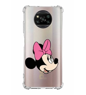 Xiaomi Poco X3 Köşe Korumalı Antişok Kapak Minnie Mouse Tasarımlı Şeffaf  Kılıf