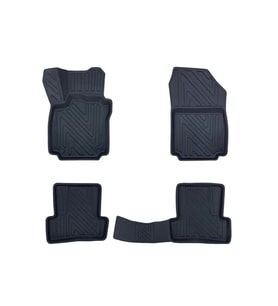 Renault Clio 4 2012-2019 ile Uyumlu Carbon Desenli Ultra Premium Havuzlu Oto Paspas (Çok Renkli)