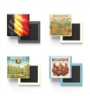 Buzdolap Magnetleri - Belçika Brüksel - Belgium - 4'lü Set Magneti