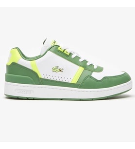 Lacoste T-Clip Hakiki Deri Erkek Sneaker Günlük Spor Ayakkabı Yeşil-Beyaz