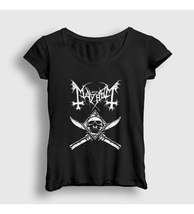 Presmono Kadın Siyah Knives Mayhem T-Shirt 64630tt